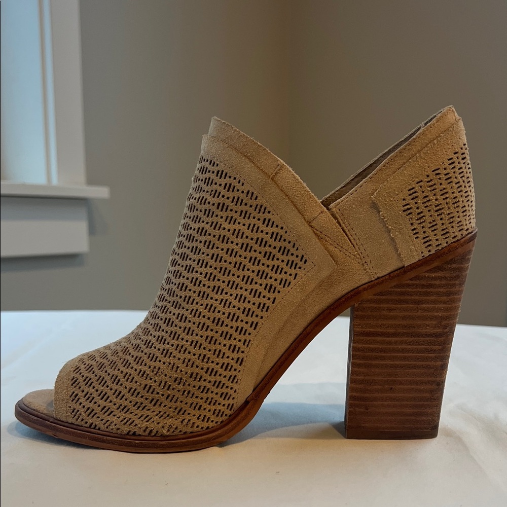 Vince Camuto Tan Peep-Toe Heeled Boots - Picture 4 of 9